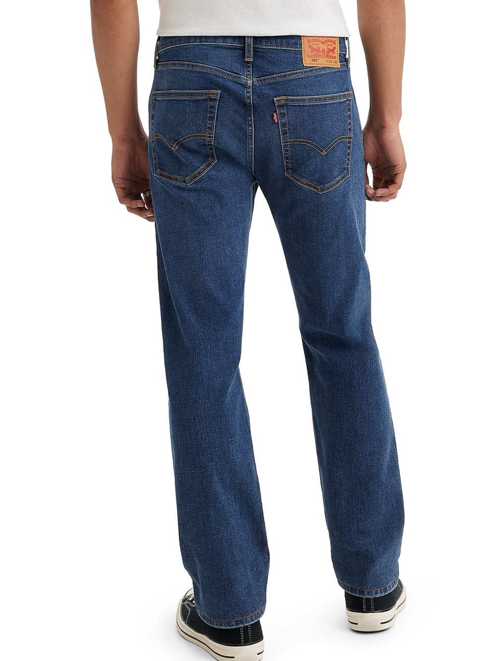 Men's Straight Jeans in Dark Indigo - Classic Straight Fit - Picture 9 of 10